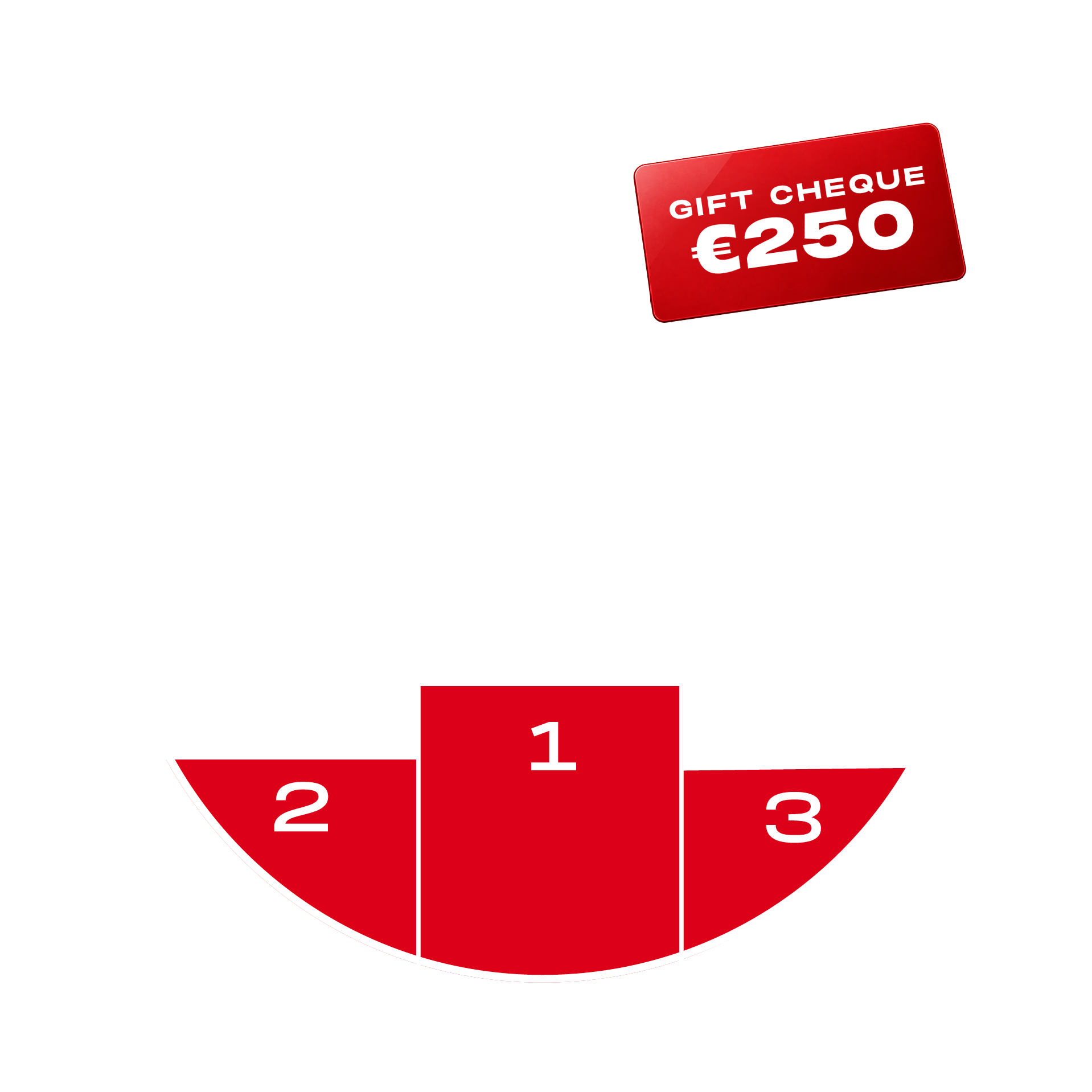 Predict the Podium. GCL Rabat 2026. Grand prize: a €250 gift cheque for the GC Store.